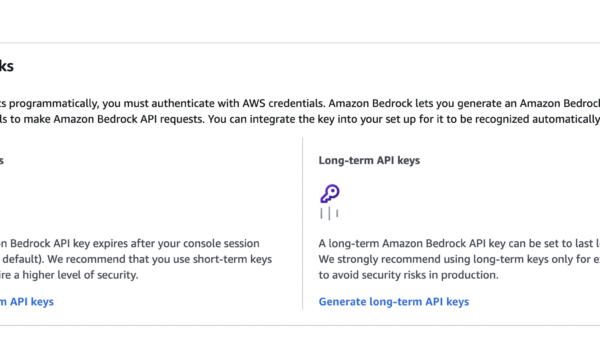 A new type of long-lived key on AWS: Bedrock API keys