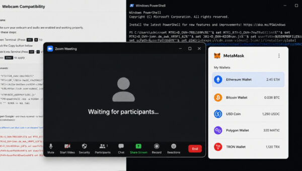BlueNoroff Zoom Phishing Kit Profiles Crypto Wallets Before Malware Delivery