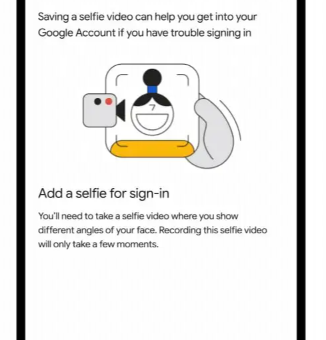 Add a selfie for sign-in