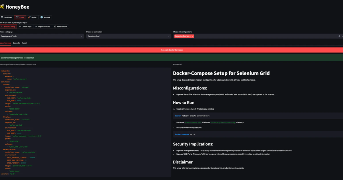 HoneyBee: Automating Honeypots for Modern Threat Research