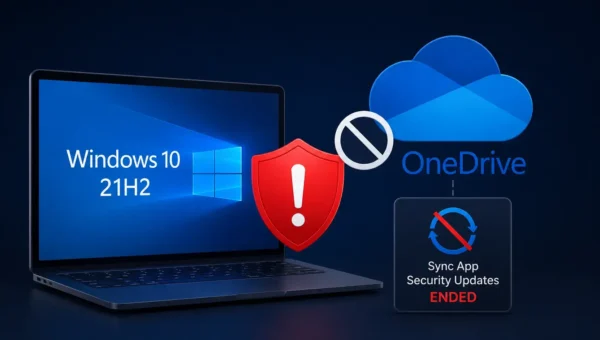 Microsoft Ends OneDrive Sync App Security Updates on Windows 10 21H2 and Earlier