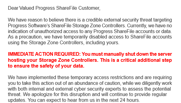 Progress Told ShareFile Customers to Pull the Plug on Their Servers. Here's What We Know.