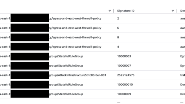 Figure 1: Rule hit count from the dashboard