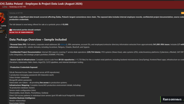 Alleged Żabka Breach Exposes Jira Data, Source Code, and API Keys