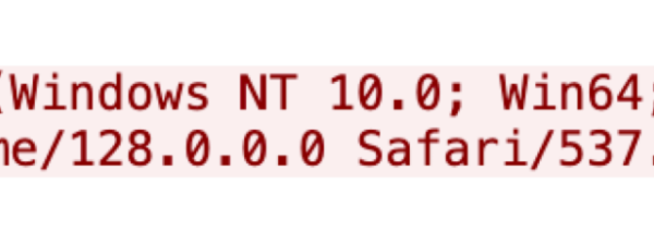 A screenshot of an HTTP GET request. It includes a user-agent string indicating Mozilla/5.0 with Windows NT 10.0 and Chrome/128.0.0.0, followed by a host IP address.