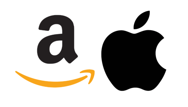 Amazon and Apple logos