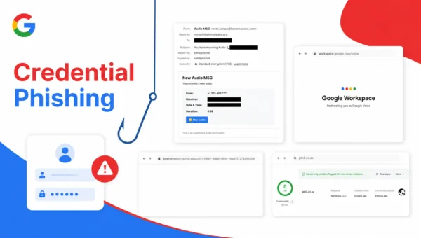 Google-themed Credential Phishing Attempt Delivered Through a Fake 'New Audio MSG' Email