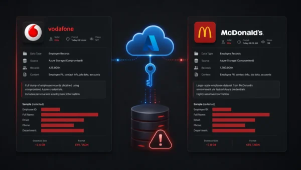 McDonald's, Vodafone Hit by Azure Credential Theft Campaign Exposing Millions of Enterprise Records