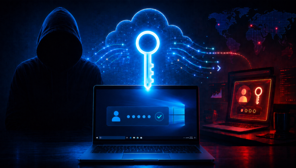 Hacker stealing passkeys