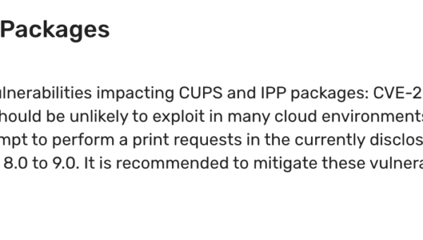 OpenPrinting CUPS Vulnerabilities: Analysis of related CVEs