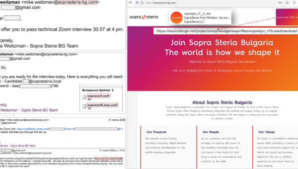 Sandworm-Linked UAC-0145 Uses Fake Job Interviews to Push VPN That Can Run Commands