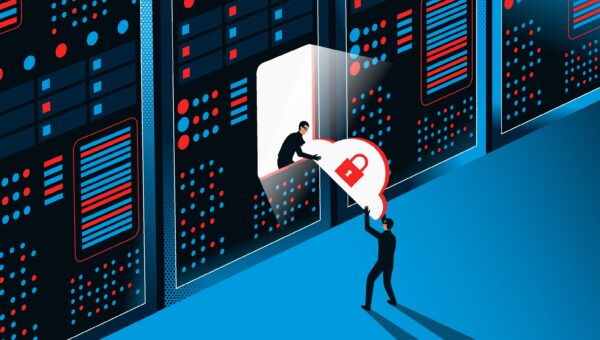 Hackers stealing data concept.