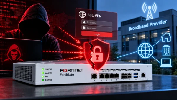 Hackers Exploit FortiGate SSL-VPN Vulnerability to Attack Broadband Provider