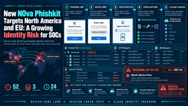 New N0va Phishkit Targets North America and EU: A Growing Identity Risk for SOCs  