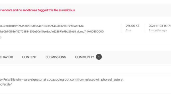 VT result matching start_address_bytes