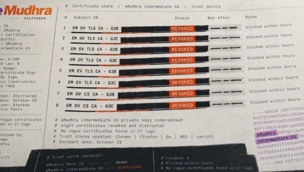 Eight eMudhra CA Keys Compromised, Triggering Emergency Fixes Across Browsers and Software