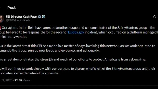 FBI Arrests Another ShinyHunters Suspect Reportedly Involved in Its Jobs Portal Hack